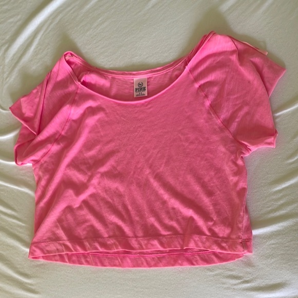 Pink workout shirt crop - Picture 2 of 3
